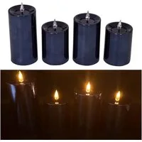 Online-Fuchs LED-Kerze 4 LED Kerzen mit 6-Stunden Timer und Hochglanz Oberfläche (in den Farben Silber, Rot, Rosé, Blau und Grün, realistische Flamme aus Acrylglas), Outdoor geeignet - Deko für Herbst, Winter und Weihnachten