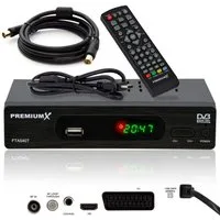 PremiumX FTA 540T Full HD Digital DVB-T2 Receiver USB SCART HDMI Antennenkabel DVB-T2 Receiver