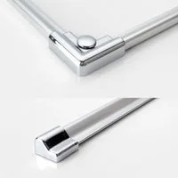 WITEN&NOCK Duschdichtung 100/120 Aluminium Schwallschutzleisten Dusche Endstücke Verbinder Set, L: 100 cm