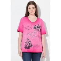Ulla Popken T-Shirt T-Shirt Edelweiß Classic V-Ausschnitt Halbarm
