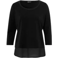 FRANK WALDER T-Shirt mit Chiffon-Saum
