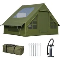 relaxdays aufblasbares Zelt Aufblasbares Campingzelt 5-6 Personen