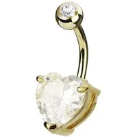 Taffstyle Bauchnabelpiercing Piercing Schmuck Banane Stecker Herz Strass Kristall (Herzförmiger Kristall hautfreundlich und elegant), Bauchpiercing Banane Bauch Gebogen Herz Strass Kristall Steinen