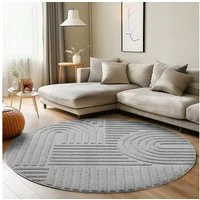 Carpettex Designteppich Skandinavischer Boho, Rund, Höhe: 8 mm, Teppich Wohnzimmer, Schlafzimmer, Gästezimmer