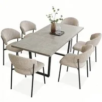 Jiexi Esszimmerstuhl Modernes Esszimmerstuhl-Set in Cord-Optik, bequem & stabil