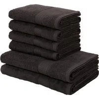 OTTO home Handtuch Set Juna, 6-tlg., 2 Duschtücher (70x140) 4 Handtücher (50x100), Walkfrottee (6-St), 100% Baumwolle, Handtuch-Set mit Bordüre, Uni-Farben, weich