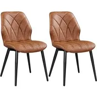 Yaheetech Esszimmerstuhl 2/4/6er Set (2 St), Küchenstühle mit Rückenlehne & Metallbeine für Wohnzimmer/Esszimmer