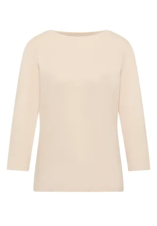 CECIL - Basic U-Boot Shirt pearl beige - Gr. - XL