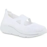 VAN HILL 21718841 BK258 Damen Sportschuhe White 41 Slip-On Sneaker Damen Slip Ons Sportschuhe Sportliche Strick Profil-Sohle