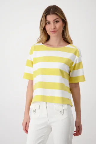 monari - Gestreiftes Sweatshirt dry lemon ringel - Gr. - 46