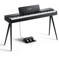 Donner Digitalpiano E-Piano 88 Tasten Hammermechanik, 256 Stimmen, für Anfänger OURA S100 (Set), Echte Berührung Starke Kompatibilität Einfaches Design Platz sparen