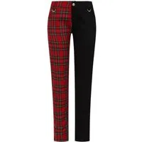 Banned Stoffhose Half The Damage Tartan Punk Grunge Stretchhose Kariert