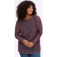 Sheego T-Shirt Mesh-Shirt Langarm