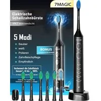 MCURO Elektrische Zahnbürste D36 Schallzahnbürste für Zahnpflege, mit 5 modi 3 Vibrationsstärken, Aufsteckbürsten: 6 St., Electric toothbrush für Erwachsene,Zähne reinigen wie ein Zahnarzt, Reise Zahnbürsten mit 6 Zahnbürstenkopf, Timer