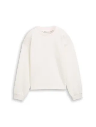 TOM TAILOR Denim - Sweatshirt mit Rundhalsausschnitt weiß - Gr. - L