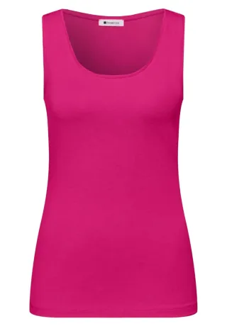 Street One - Basic Top mit Rundhals aus Jersey pink - Gr. - 38