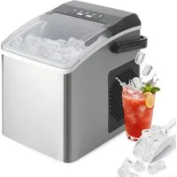 ZMH Eiswürfelmaschine Eiswürfelmaschine 14kg/24h, 9 Eiswürfel in 6 Min, 1,3L, 6 Eiswürfel in 9 Min., 2 Größen, Selbstreinigung, leise