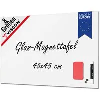 Viscom Magnettafel MIO, Glas-Magnettafel - beschreibbar & trocken abwischbar - inkl. Zubehör