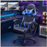 oyajia Gaming-Stuhl Gaming Stuhl, Bürostuhl Ergonomisch Wippfunktion bis zu 135° (mit Kopfstütze und Lendenkissen), Rückenlehne und Sitzfläche kippbar,Gamingstuhl mit Höhenverstellung