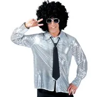 Funny Fashion Kostüm Disco Hemd silber