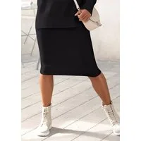 LASCANA Strickrock mit elastischem Bund in Midilänge bequemer Midirock aus weichem Strick, Herbstrock mit schmaler Form