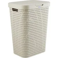 ROTHO Wäschekorb Rotho Wäschesammler Country, 55 L cappuccino