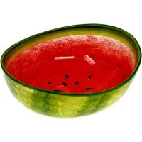 Lashuma Salatschüssel Melone, Keramik, (1-tlg), Handbemalte Obstschale rund Ø 20 cm