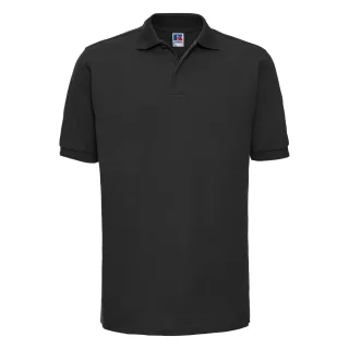 Russell Herren Ripp Polo-Shirt, Kurzarm (Schwarz)