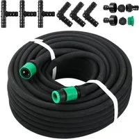Yaheetech Gartenschlauch 30m/50m x 16mm, Perlschlauch Tropfschlauch mit Verbindungsstück
