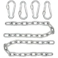 AMANKA Hängesessel Aufhängung - 2 x 50 cm Schwerlast Kette mit Karabinern bis 230 kg, Befestigungsset Hängematte - Schaukelbefestigung - Verlängerungskette