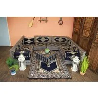 CaddeBuy Sofa Arabisches Sofa, Bodensofa, Orientalisches Sitzkissen, Kelim, LC-35, 27 Teile