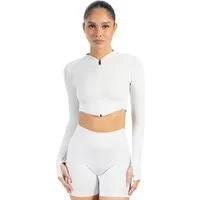 Smilodox Outdoorjacke Harly, Seamless Cropped Trainingsjacke, Reißverschluss & Daumenlöchern mit Stehkragen, Sport, Warm-up, Freizeit, Layering, Yoga, Training