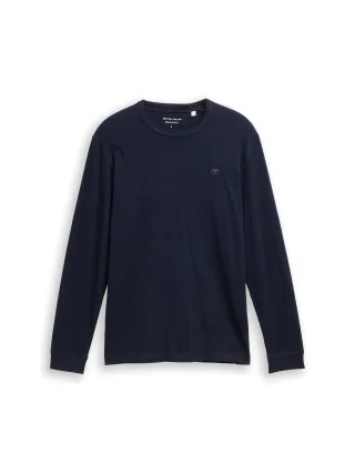 Tom Tailor - Basic Langarmshirt aus Baumwolle sky captain blue - Gr. - XXL