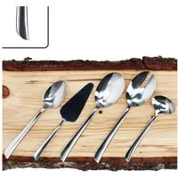 MamboCat Besteck-Set Twist 5tlg Besteck Set Tortenheber Salatbesteck Saucen- Servierlöffel, Edelstahl