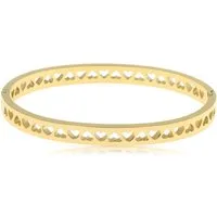 Made by Nami Armreif Damen Gold Edelstahl eingravierte Herzen 5,8 cm, aus Edelstahl – mit Herzgravur – 5,8 cm Durchmesser