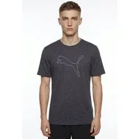 PUMA Trainingsshirt M TAD ESSENTIAL HEATHER CAT TEE (CF LARGE CAT) mit Rundhalsausschnitt, mit Kurzarm, für sportliche Aktivitäten