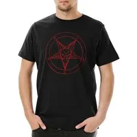Urban Backwoods Print-Shirt Baphomet Pentagram Sign Herren T-Shirt Shirt Aleister Satan Crowley (1-tlg) Pentagramm Satanic Circle 666