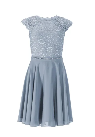 SWING - Cocktailkleid mit elastischem Spitzentop blue dust - Gr. - 38