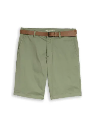 Denim Tom Tailor - TTREGULAR Chino Shorts mit Gürtel sea spray - Gr. - M