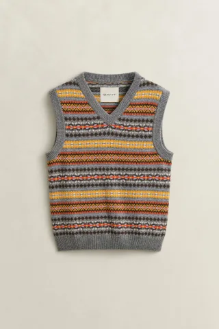 GANT - Pullunder mit Fair-Isle-Muster multicolor - Gr. - XXL