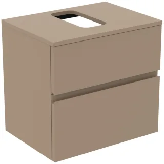 Ideal Standard Waschtischunterschrank Finesse Ausschnitt r/l 602x440x558mm 2 Auszüge Greige matt, E3 E3476UP