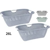 Koopman Wäschekorb Wäschewanne Kunststoff 3 Farben 2 er Set (Set, 2 St., Packung), 2er Set, Luftdurchlässig, Kunststoff