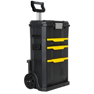 STANLEY Rollende Werkstatt 48,8x77x34,8cm 3 tragbare Werkzeugboxen Teleskopgriff - STST1-70344