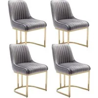 WAHSON OFFICE CHAIRS Esszimmerstuhl 2er Set Küchenstuhl mit goldene Stuhlbeine