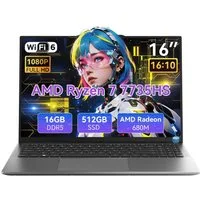 blackview GamiBook 6 16" AMD Ryzen 7 7735HS gaming laptop mit Tastaturschutzfoli Notebook (AMD Ryzen 7 7735HS AMD Ryzen™ 7 7735HS, 16 GB, 512 GB SSD, 16:10 FHD/16GB LPDDR5+512GB SSD/AMD Radeon 680M Graphics/Wifi 6)