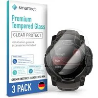 smartect Displayschutzglas Schutzglas Panzerfolie Klar für Garmin Instinct 3 AMOLED 50 mm, Set, 3 Stück, Schutzfolie Glasschutz Bildschirm