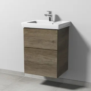 Sanipa 3way Waschtischunterbau zu Villeroy & Boch Subway 2.0 Waschtisch mit 2 Auszügen, Eiche-Nebras SM61037