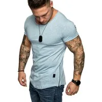 Amaci&Sons T-Shirt AUSTIN Herren Oversize Vintage Zipper Crew Neck Rundhals Basic Shirt