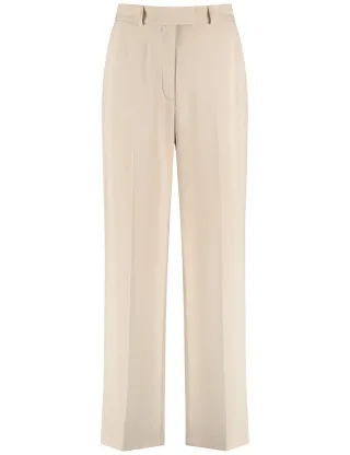 TAIFUN - Elegante weit fließende Hose beige/weiß - Gr. - 46