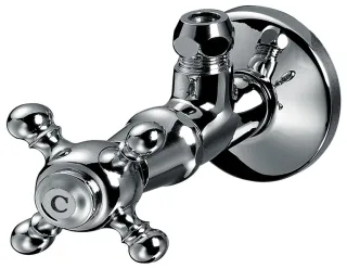 Kaja Romanze Eckventil, mit Schubrosette, Mark. "C" cold, chrom 22601-C